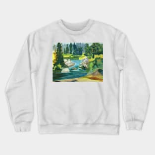 Green River. Oil On Canvas Painting Crewneck Sweatshirt